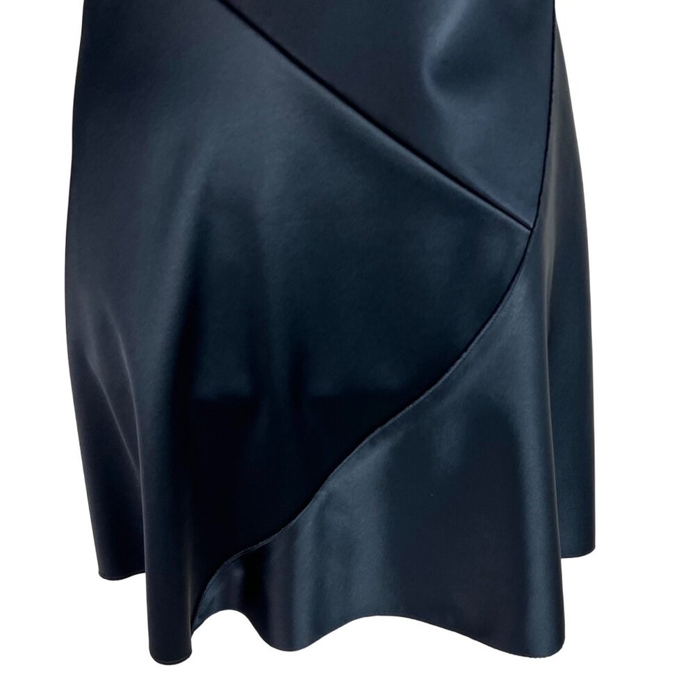 3.1 Phillip Lim Black Asymmetrical Drape Satin Mini Dress Size 6 Quiet Luxury - Picture 8 of 12